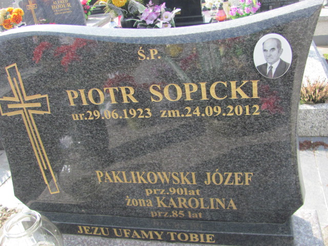 Józefa Sopicka 1926 Wieprz - Gierałtowice - Grobonet - Wyszukiwarka osób pochowanych