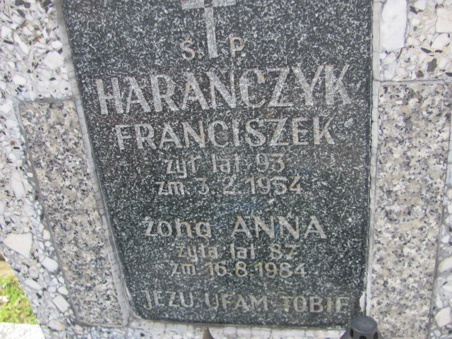 Franciszek Harańczyk Wieprz - Gierałtowice - Grobonet - Wyszukiwarka osób pochowanych