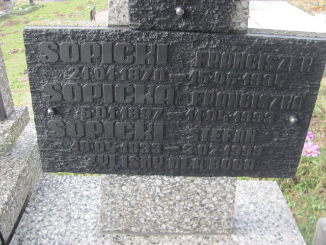 Stefan Sopicki 1933 Wieprz - Gierałtowice - Grobonet - Wyszukiwarka osób pochowanych
